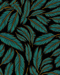 Teal Orange Feather Pattern Design Rug