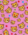 Cute Orange Cat Faces Pattern Rug