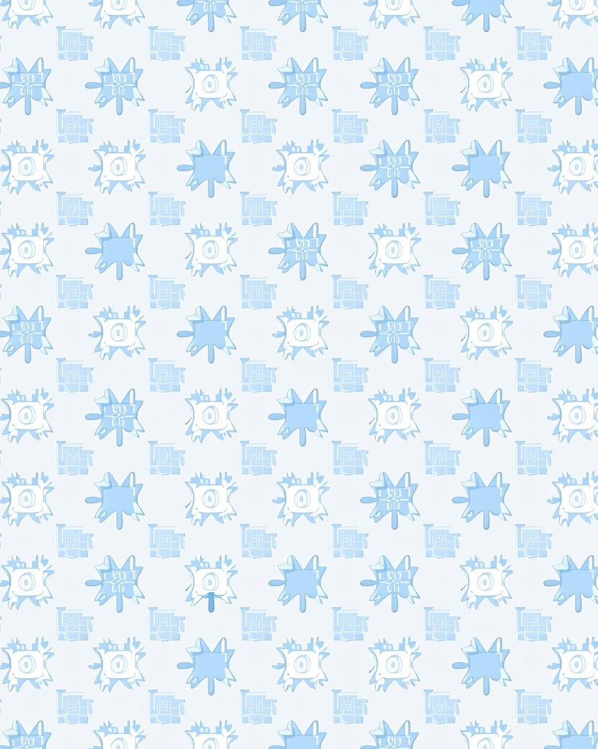 Pale Blue White Starburst Pattern Rug