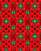 Bold Emerald Green Cross Pattern Rug