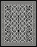 Intricate Black White Geometric Design Rug