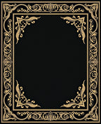 Ornate Golden Frame Pattern Rug