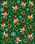 Whimsical Elf Snowflakes Christmas Wreaths Rug