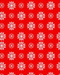 White Snowflake Patterned Red Rug