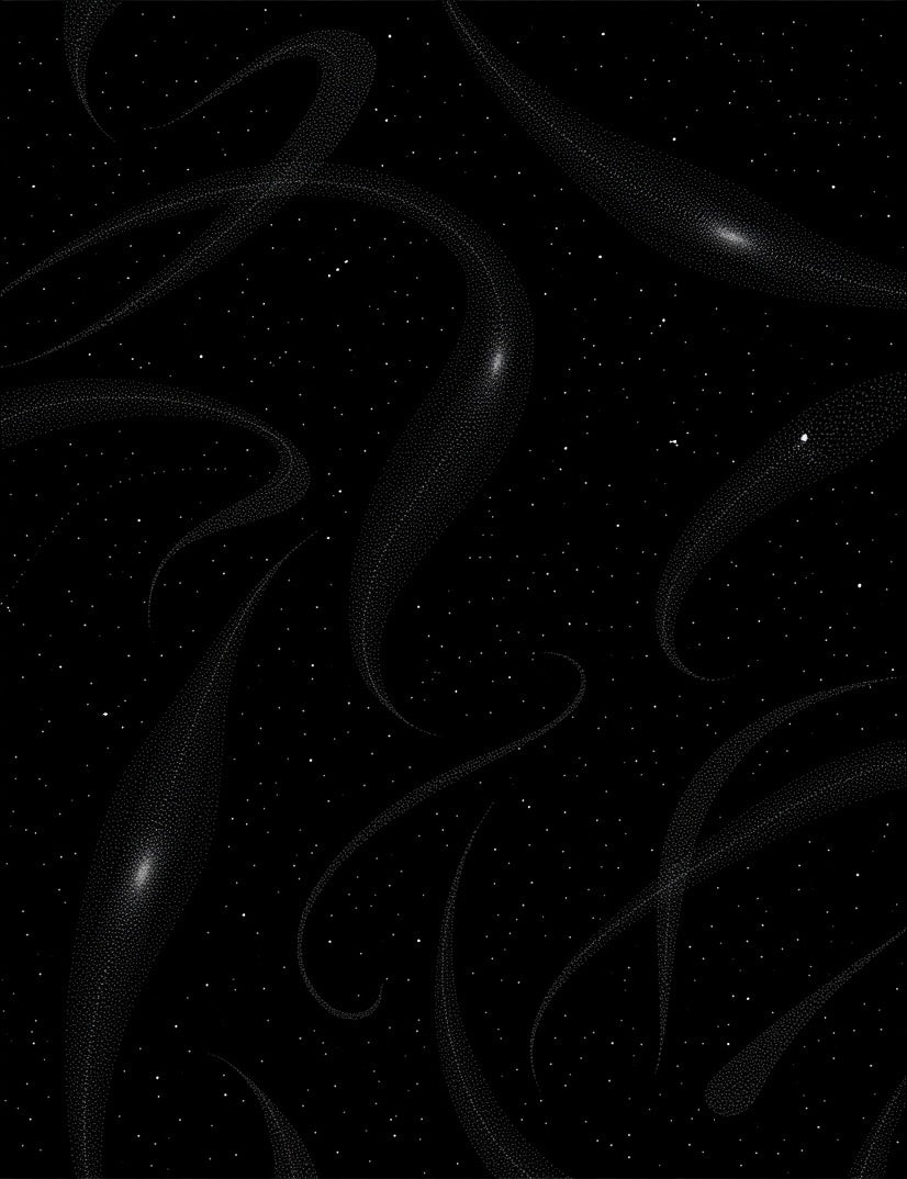 Cosmic Swirl Abstract Stardust Pattern Rug