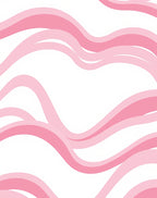 Soft Pink Wavy Stripes Design Rug