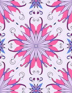 Floral Petal Patterned Mandala Rug