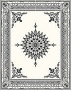 Elegant Floral Mandala Border Rug
