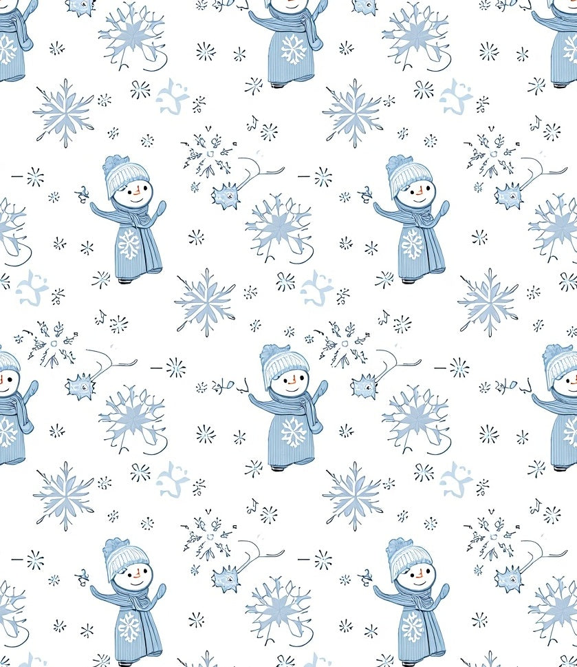 Winter Snowman And Snowflake Fun Rug