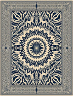 Bold Abstract Sunburst Pattern Rug