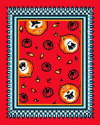 Whimsical Pumpkin Pattern Bordered Rug