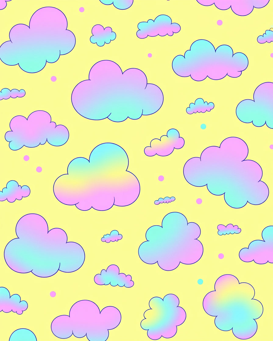 Pastel Rainbow Clouds Pattern Rug