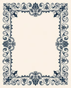 Elegant Floral Scroll Border Design Rug