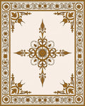 Classic Floral Medallion Border Pattern Rug