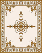 Classic Floral Medallion Border Pattern Rug