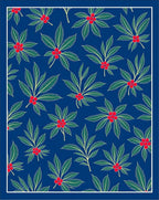 Deep Blue Holly Berry Foliage Rug