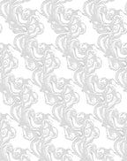 Elegant Scrollwork White Gray Pattern Rug