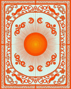 Radiant Sun Abstract Floral Design Rug
