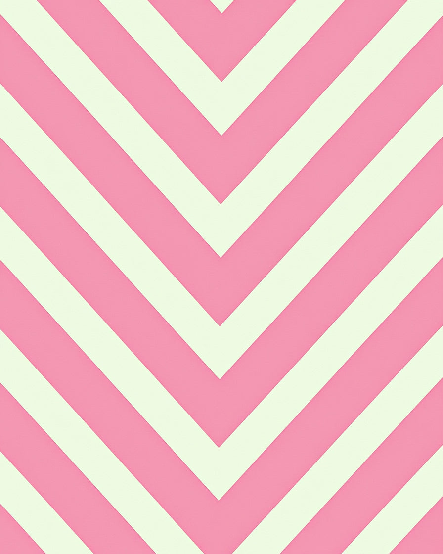 Pink Ivory Chevron Stripes Design Rug