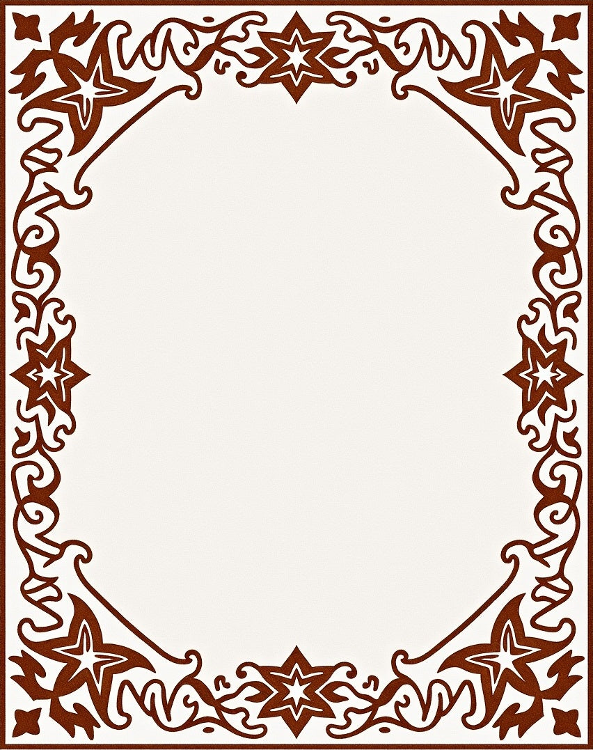 Ornate Floral Star Border Design Rug