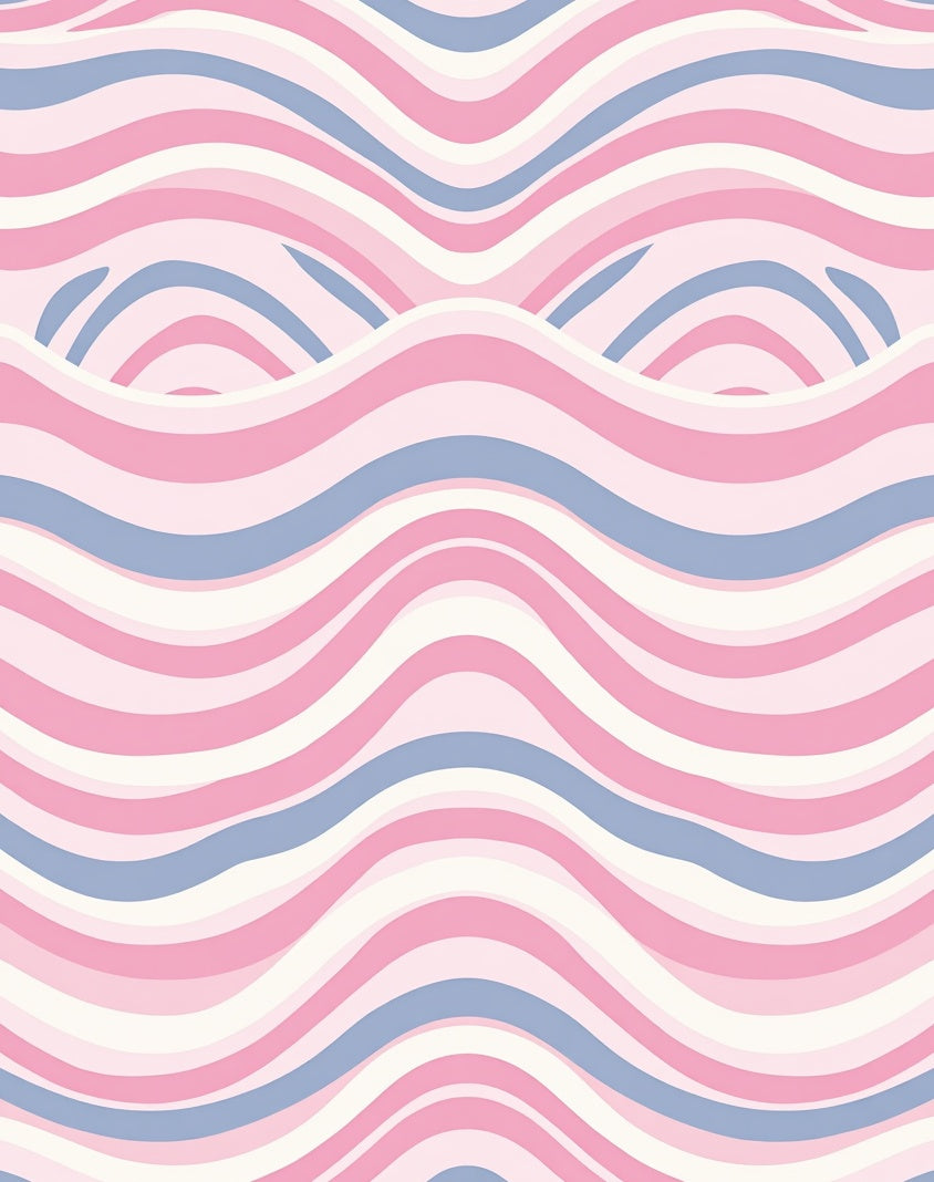 Soft Pastel Wave Pattern Rug
