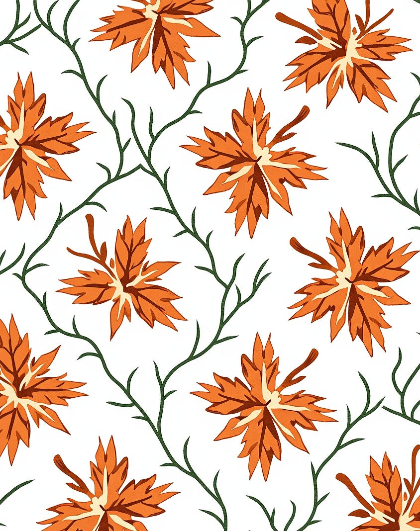 Autumn Leaf Vine Pattern Rug