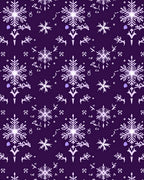 Festive Snowflake Patterned Dark Rug
