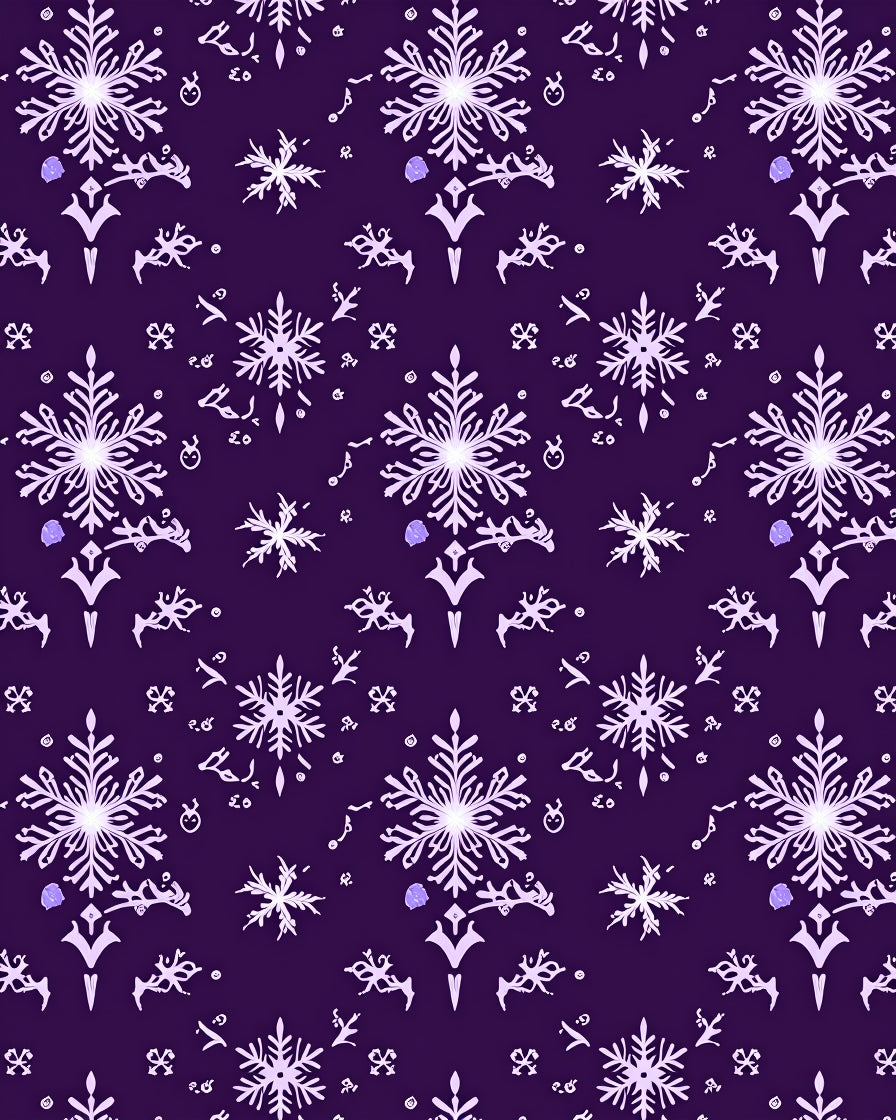 Festive Snowflake Patterned Dark Rug