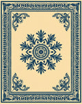 Classic Navy Floral Medallion Design Rug