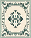 Ornate Floral Medallion And Border Design Rug