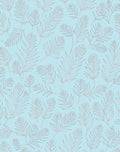 Light Blue Fern Pattern Design Rug