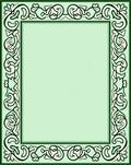 Elegant Scrollwork Green Ivory Pattern Rug