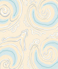Abstract Swirl Cream Aqua Pattern Rug
