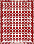 Classic Red Maple Leaf Geometric Design Rug