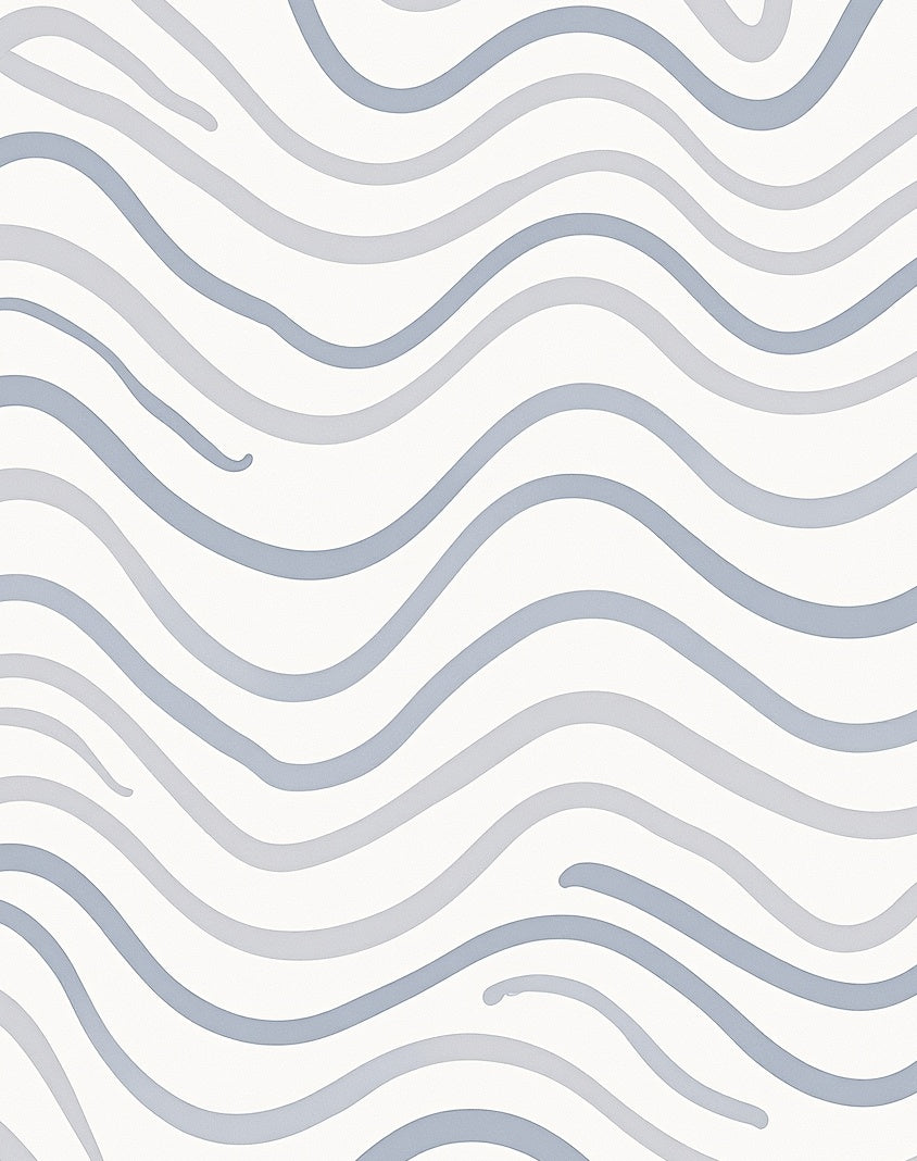 Modern Wavy Stripe Pattern Rug