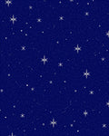 Midnight Blue Starry Snowflake Garden Rug