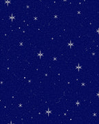 Midnight Blue Starry Snowflake Garden Rug