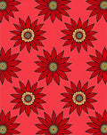 Bold Red Floral Pattern Rug