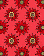 Bold Red Floral Pattern Rug