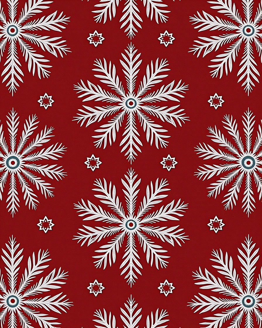 White Snowflake Festive Pattern Rug