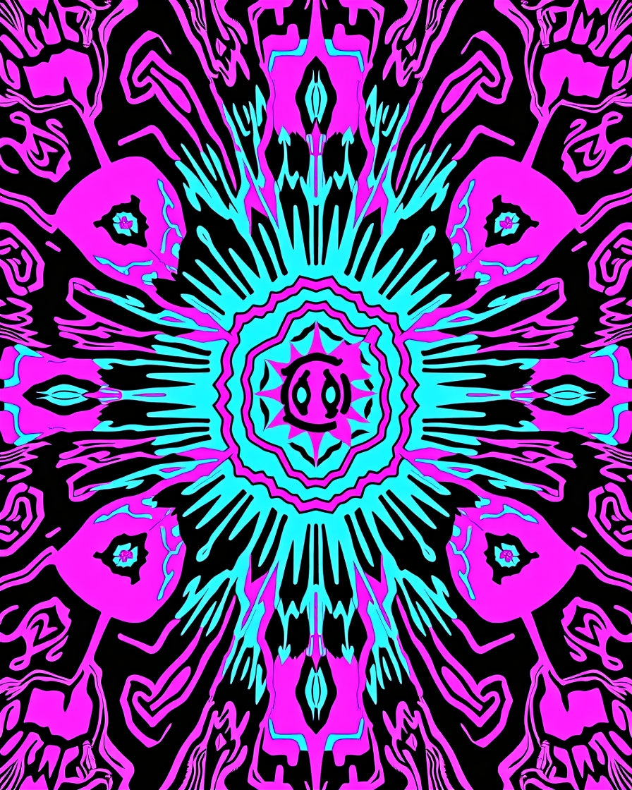 Psychedelic Abstract Kaleidoscope Design Rug