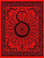 Bold Red Black Abstract Tribal Design Rug