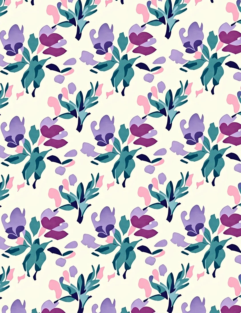 Abstract Floral Garden Pattern Rug