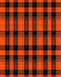 Bold Orange Plaid Pattern Rug
