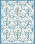 Classic Blue Floral Swirl Pattern Rug