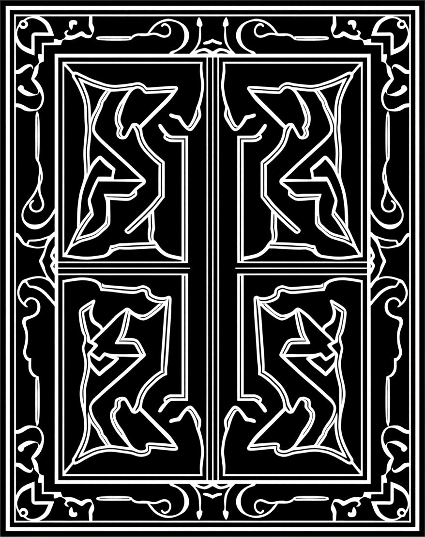 Abstract Geometric Black White Pattern Rug