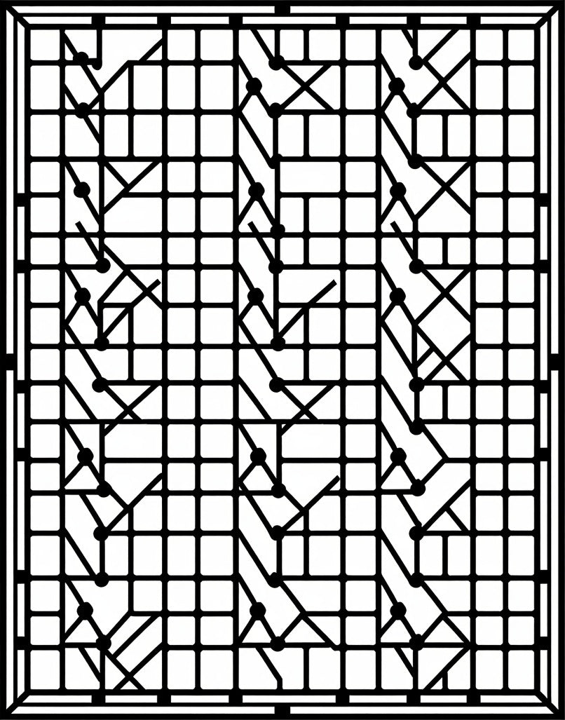 Bold Geometric Grid Dot Pattern Rug