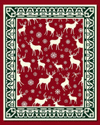 Festive Reindeer Snowflake Pattern Rug