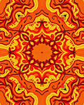 Abstract Warm Swirls Mandala Pattern Rug