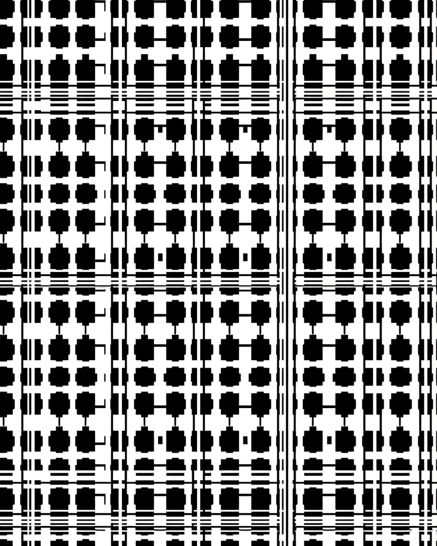 Graphic Black White Geometric Pattern Rug